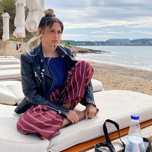 MOVING SALE Striped silky pants